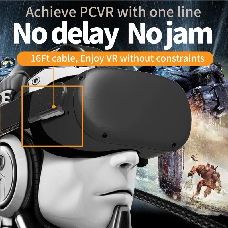 Cable de gafas de realidad Virtual VR USB A a tipo C 5M para Oculus Quest 2 Quest2 Link accesorios de juego auriculares casco Gaming Ocukus