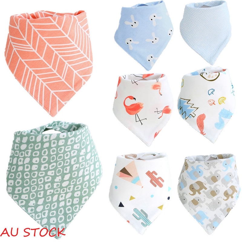 Baby Girls Boys Kids Bibs Cute Saliva Towel Triangle Dribble Feeding Head Scarf Bandana