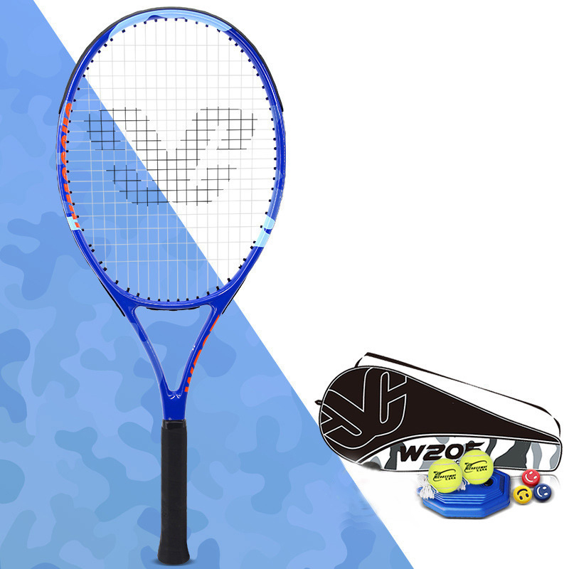 Professionelle Tennis Schläger Einzigen Erwachsenen Carbon Paddle Männer Frauen Universal-Set Mit Tasche Trainer Over Ball Padel Für Erwachsene-40: Blue