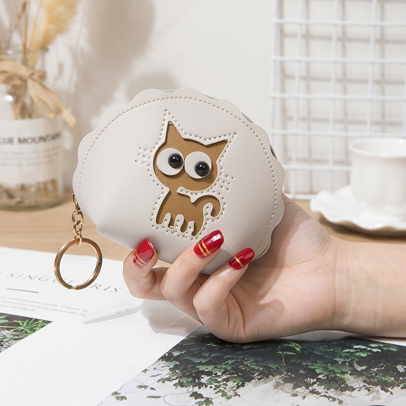 Woman Wallet Animal Cute Decor Coin Purses Girls Key Zipper Change Pouch Mini ID Credit Card Holder Pu Leather: 9