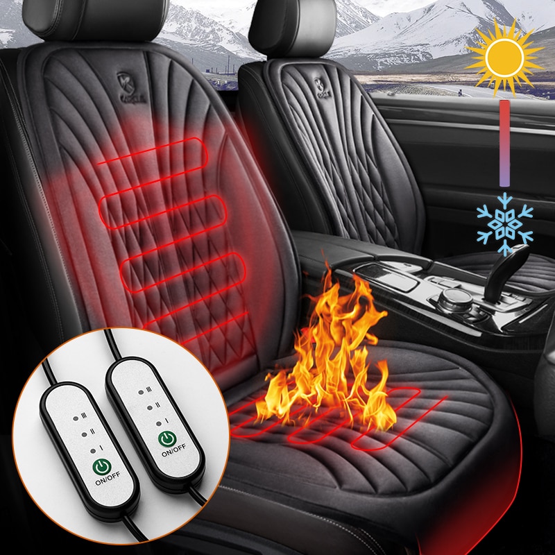 Karcle Verwarmde Car Seat Cover 12/24V Universele Verwarming Kussen Warm Voor Winter Antislip Universal Auto stoelhoezen Stoelverwarming