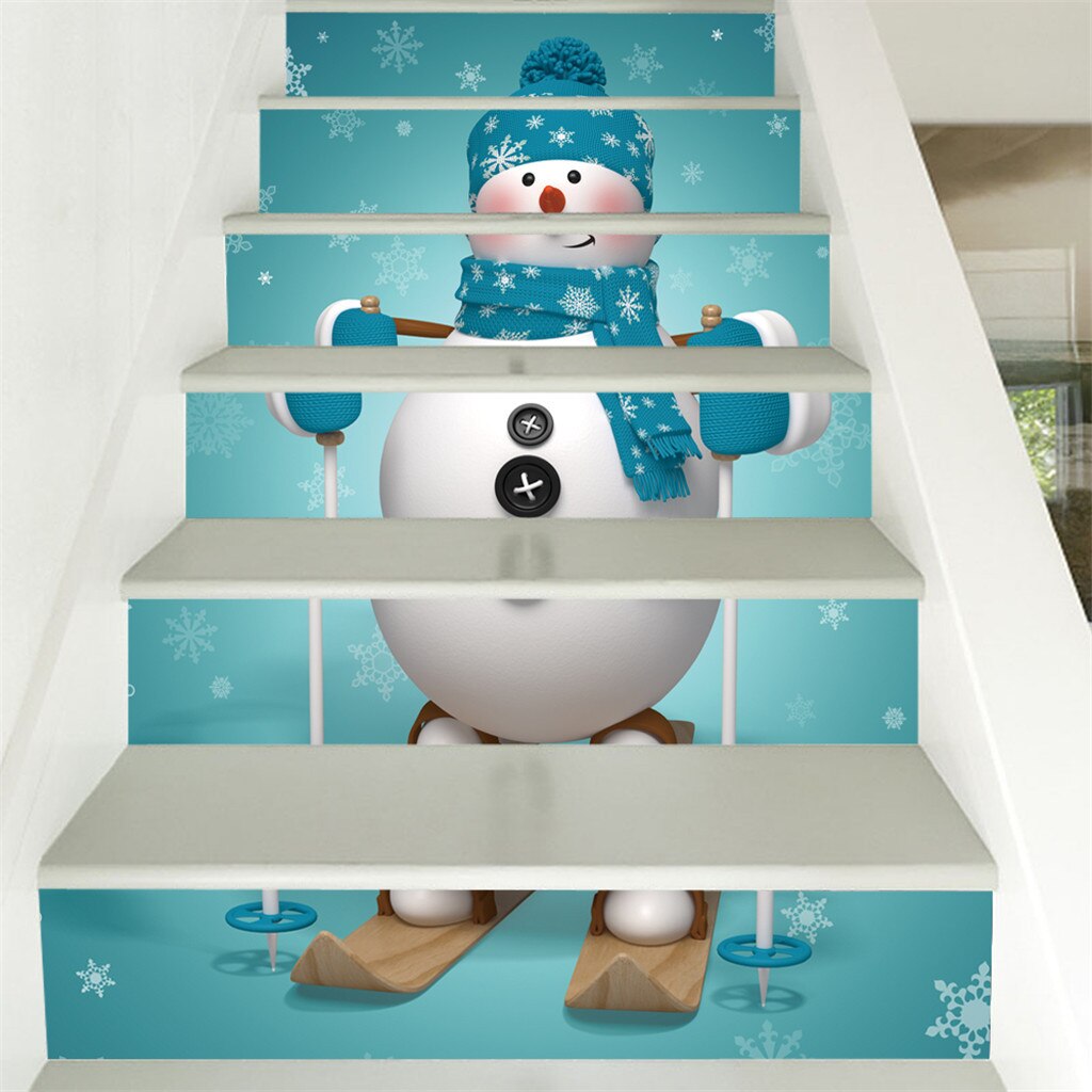 Stairs sticker Christmas 3D Simulation Stair Sticker Waterproof Wall Sticker Home Decor DIY self-adhesive stair sticker
