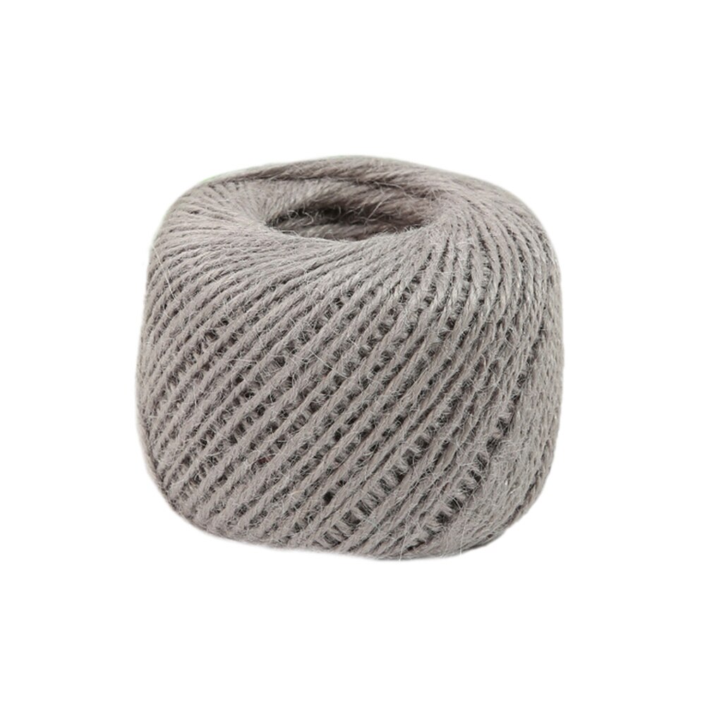 50 m 1 st naturlig jute diy flätad sladd biologiskt nedbrytbar snöre jultillbehör bröllopsdekoration hantverk 2 förpackningar: Grå
