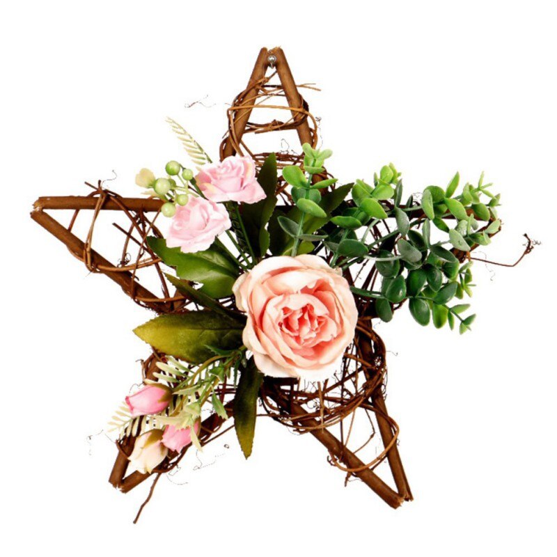Artificial Five-pointed Star Flower Indoor Outdoor Garland Simulation Rose Easter Bouquet Mother's Day Home Decoration: Tyep E