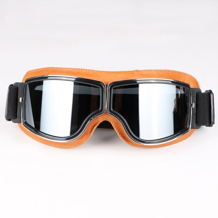 Gafas de cuero de Estilo Vintage para motocicleta, lentes para casco, Jet Retro, novedad: 12
