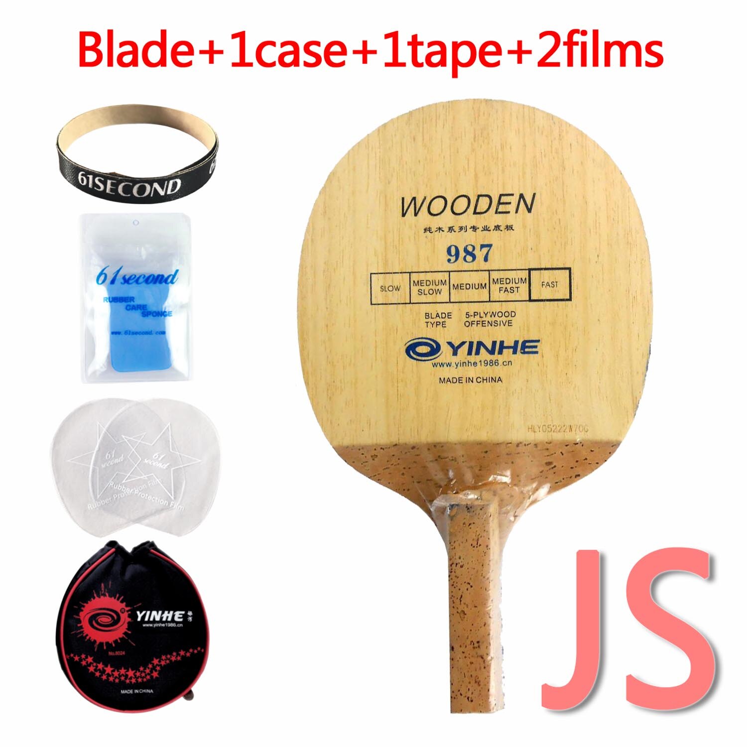 Yinhe – support de tennis de table Original, Galaxy 987, lame de ping-pong japonaise: JS with YBM case