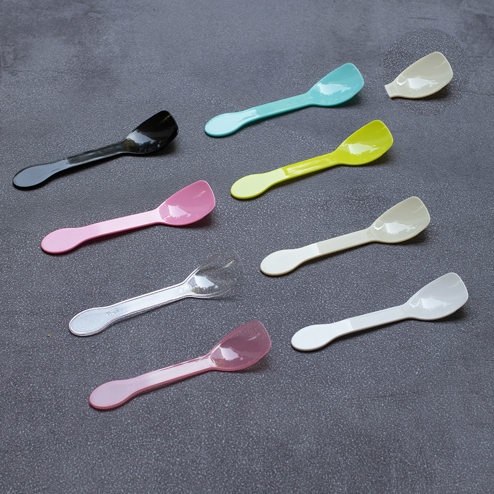 36/50Pcs Verschillende Kleur Biologisch Afbreekbaar Mini Plastic Lepel Wegwerp Flarware Lepel Voor Dessert