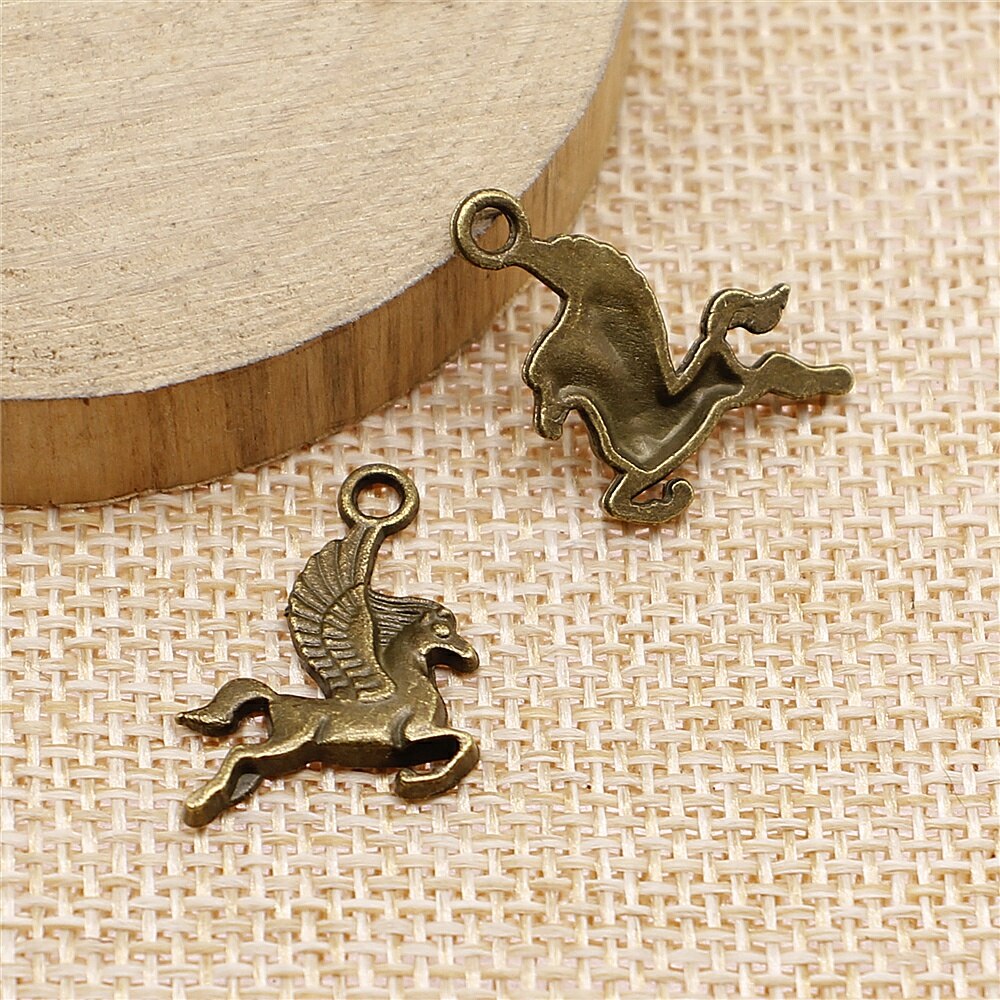 WYSIWYG 20 pièces breloques pégase cheval volant 20x15mm Antique faisant pendentif Vintage tibétain Bronze argent couleur bijoux faits à la main