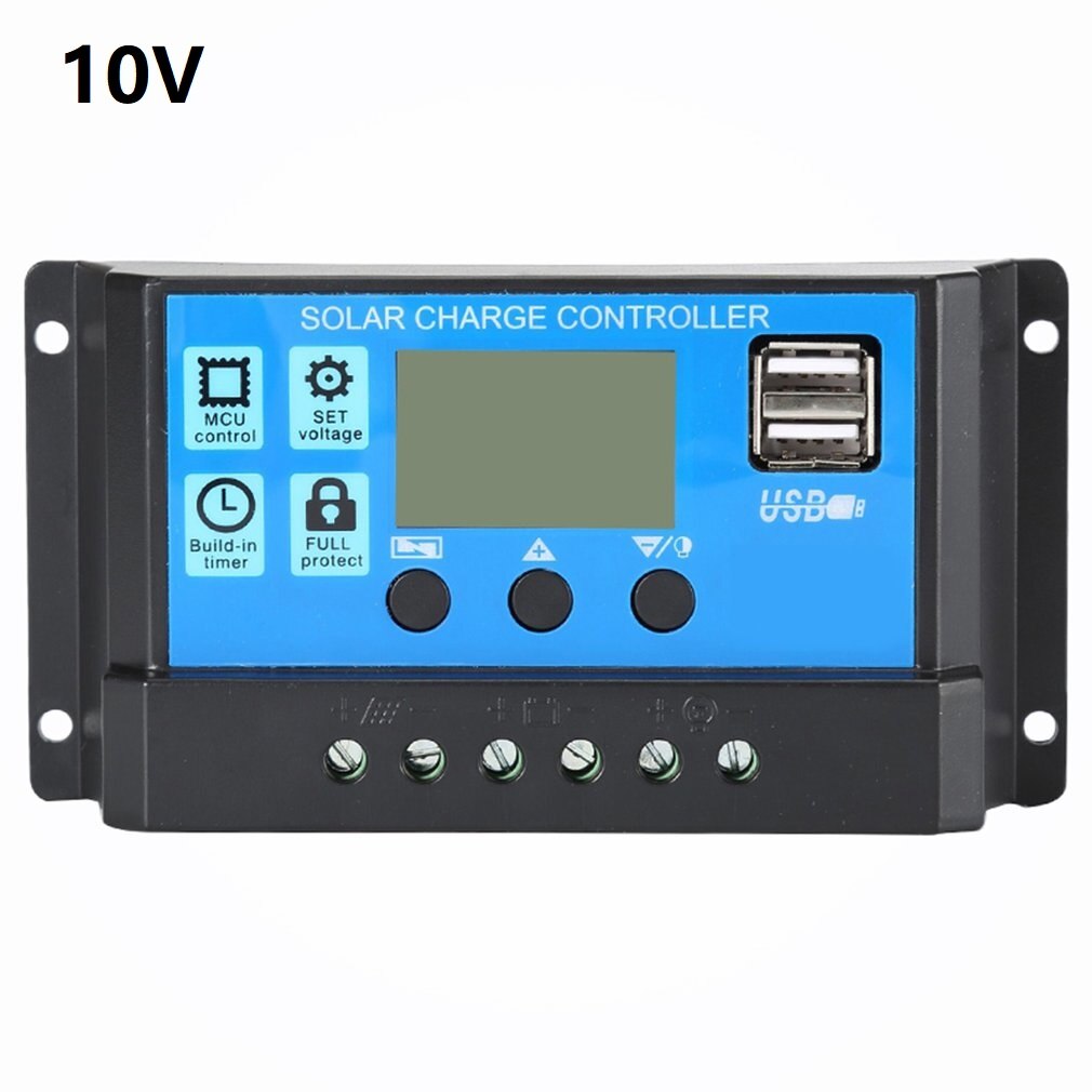 Solar system controller Photovoltaic street light system controller LCD display Intelligent charging Parameter adjustable: 10A