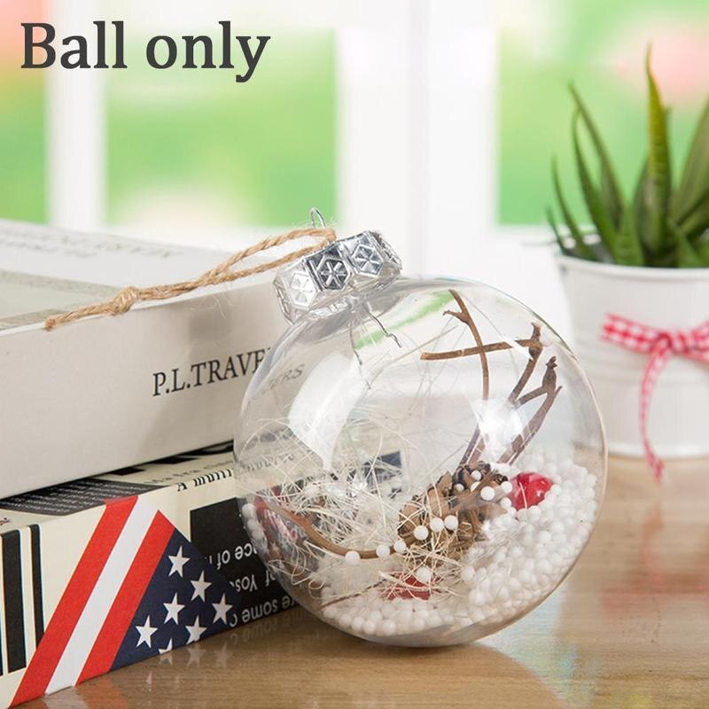 Bola grande de decoración de Navidad, adorno de plástico transparente, ideal para , suministros para fiestas, 8cm/10cm