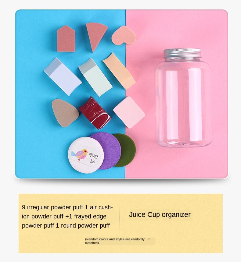 Kleine waaiervormige snoeppuff blik niet-kaart poeder make-up make-up ei 12 stuks fles make-up ei puff combinatie: 9 onregelmatig