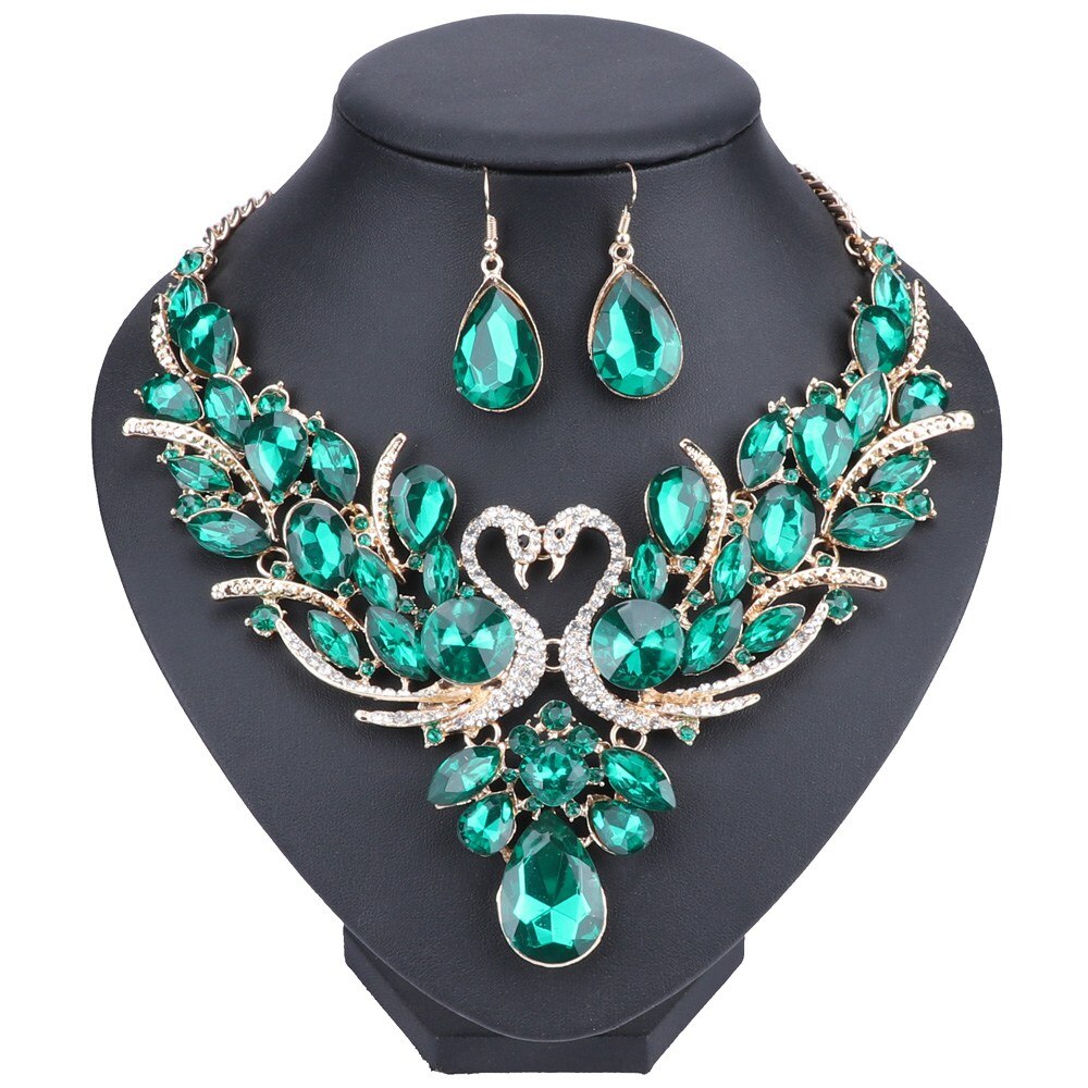 Nigeriaanse Sieraden Set Voor Vrouwen Paars Kwastje Oorbellen Ketting Set Banket Jurk Accessoire Bridal Indian Sieraden: 11