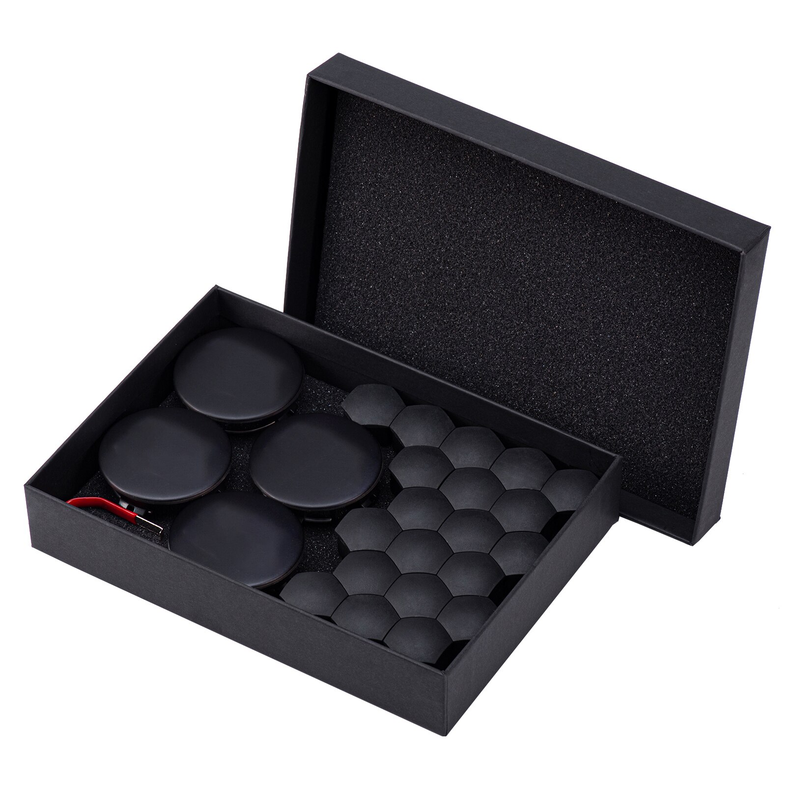 Aerodynamic Wheel Caps Kit Replacement for Tesla 3, S, X-4 Center Caps Set &amp; 20 Wheel Lug Nut Cover