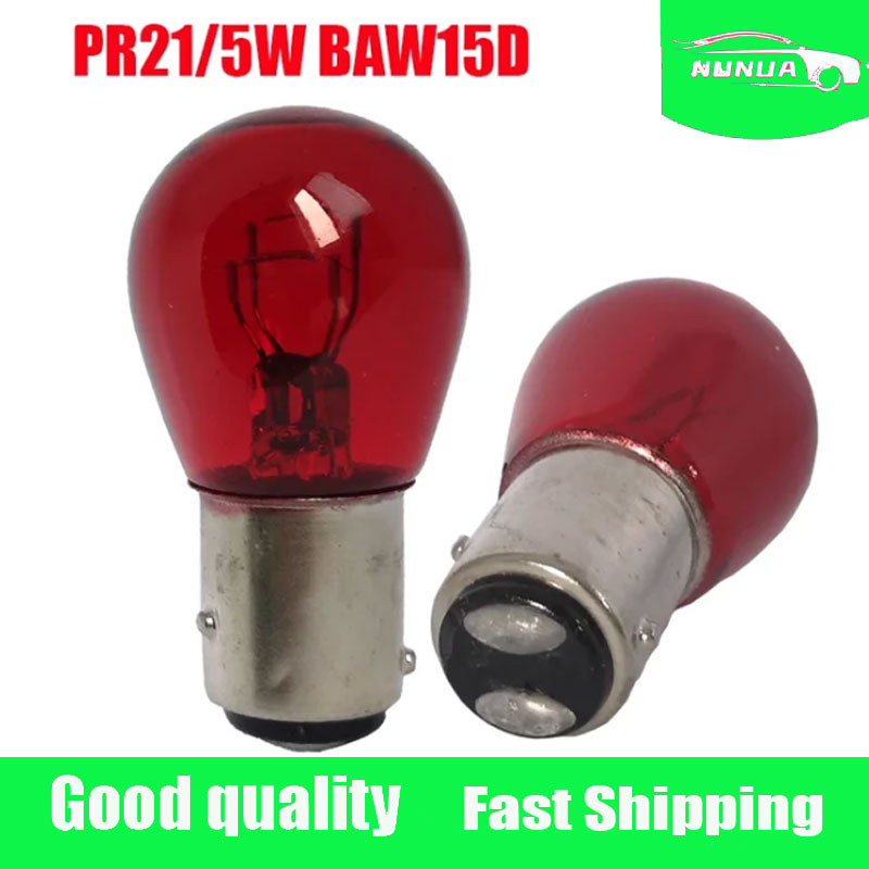 Lot De 2 Ampoules LED PR21/5W Rouge Pour Feux Stop/freinage Arrière - 12V - 40 LED SMD - Neuf