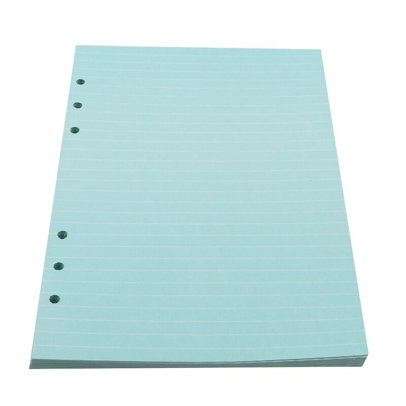 6 Holes Loose Leaf Notebook Spiral Planner Refill Inner Paper A5 Pages Blank Grid Line To Do List For Filofax: green