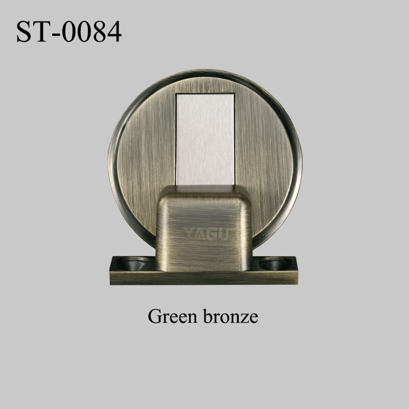 Gold Magnetic Door Stopper Black Magnet Door Stops Nickel Holder Hidden Catch Floor Bronze Doorstop for Toilet: Green bronze