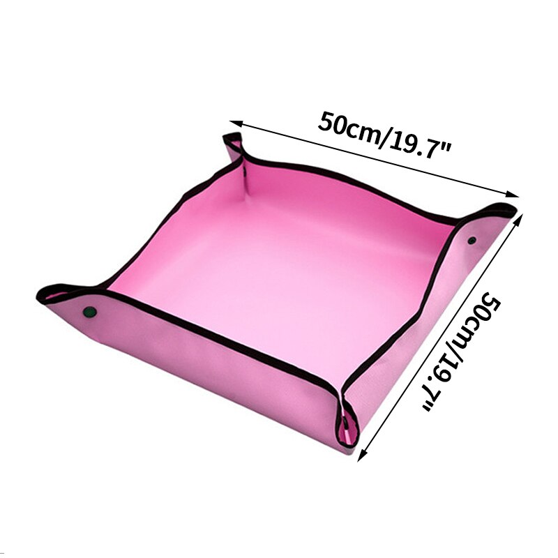 Planting Mat PE Square Gardening Mat Waterproof Plant Potting Mat Thicken Foldable Garden Pad Anti-dirty Transplanting Tarp: Pink(PVC)-0XS