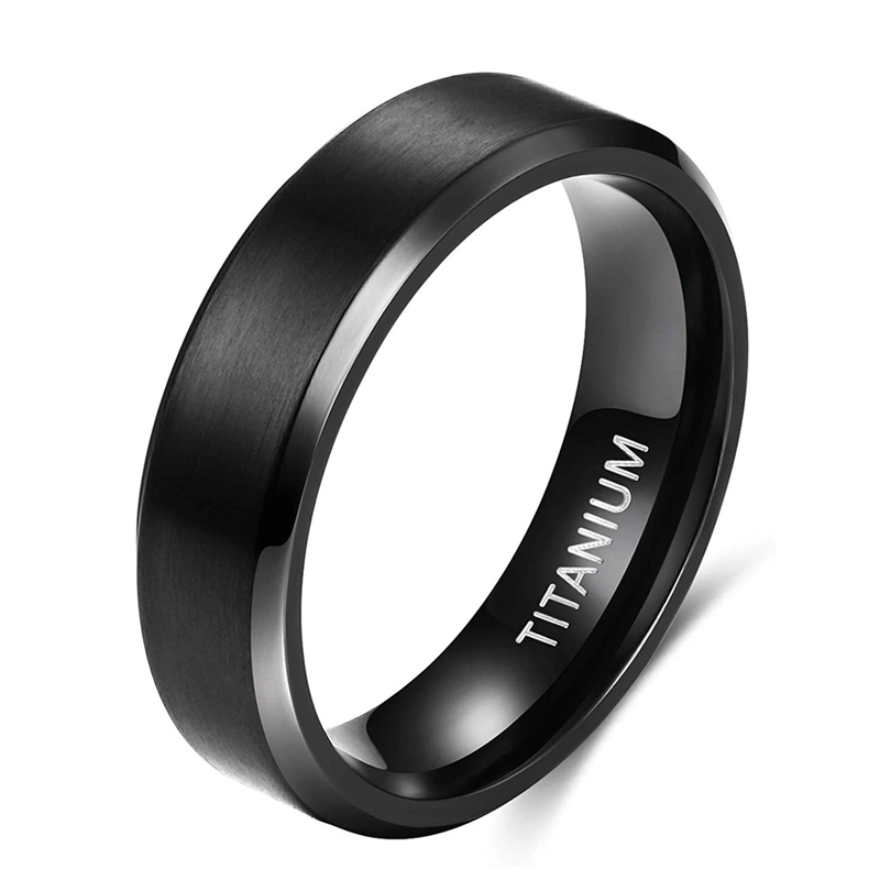 TIGRADE 6mm 8mm Titanium Ring Men Women Black Matte Wedding Engagement Band Brushed Unisex Couple Rings Comfort Fit: 8 / GRAY
