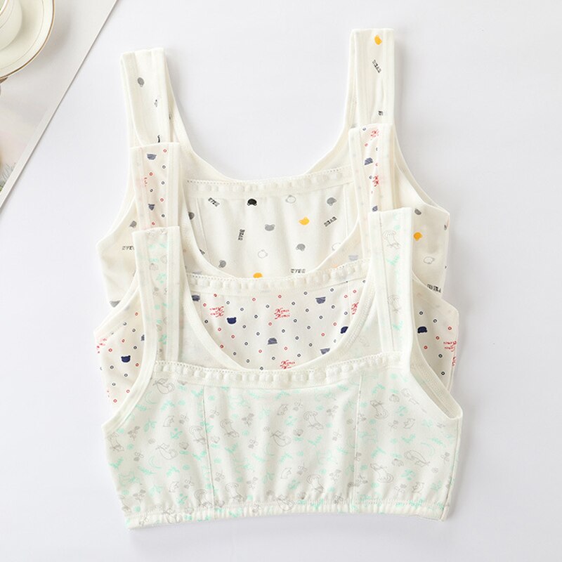 [B232] Backless Beha Meisjes Katoen Mooie Leuke Student Ondergoed Zomer Vest-Stijl Zoete Bloemen Kleine Sling 8-16 Jaar