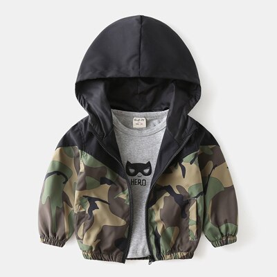 DIMUSI Spring Autumn Boys Jackets Children's Hooded camouflage Coats Baby Kids Casual Outwear Windbreaker Jackets: 24M