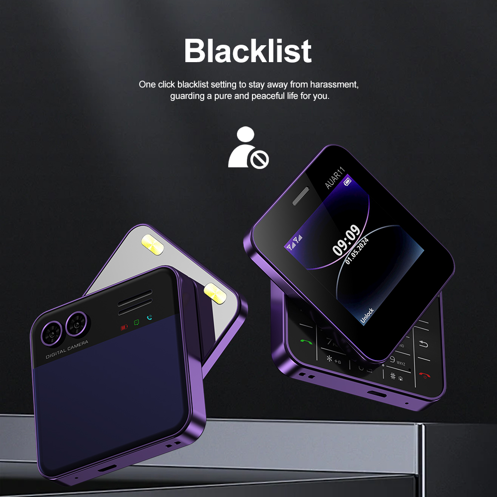 SERVO AUAR11 Roterend schuifscherm Telefoon 2,4-inch display 2G GSM Blacklist Snelheidsknop Kleine mobiele telefoons Op-voor-datum Meertalig