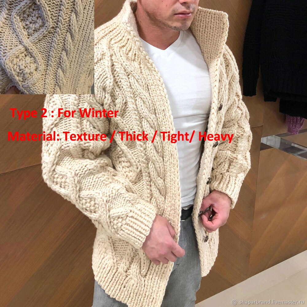 Trui heren vest beige kleur herfst winter kleding dikke gebreide jas heren gebreide gedraaide warme plus size vesten: Dikke winter / Ik