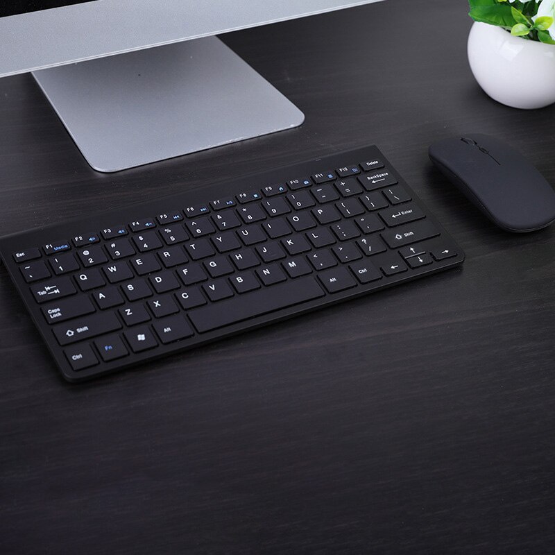Ensemble Mini-souris optique et clavier sans fil étanche 2.4G, Rechargeable, silencieux, pour PC, ordinateur portable et Notebook: 01