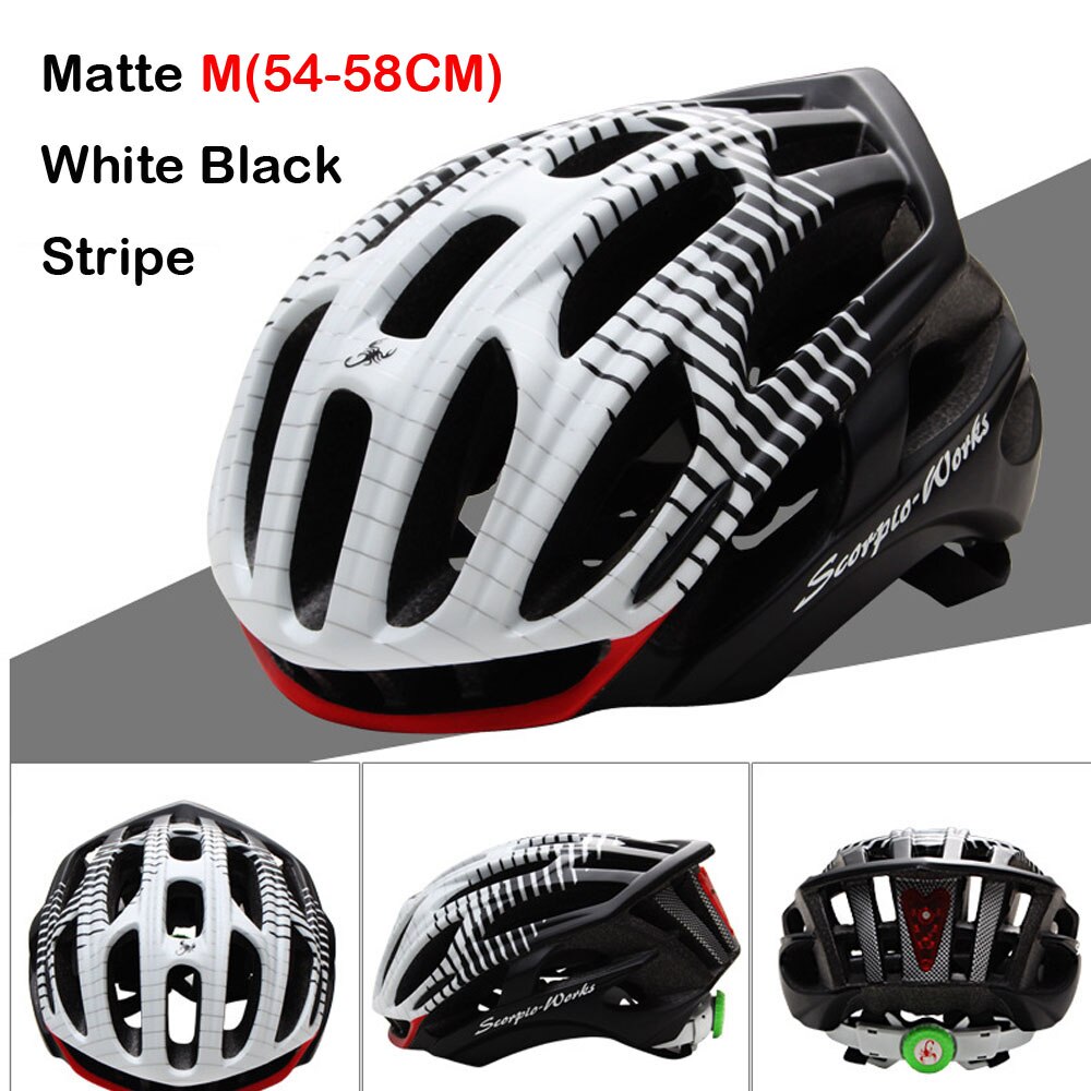 Mtb cykelhjelmdæksel med led-lys caschi ciclismo capaceta da bicicleta capaceta hjelm cykel cykelhjelme  ac0119: Sort 03