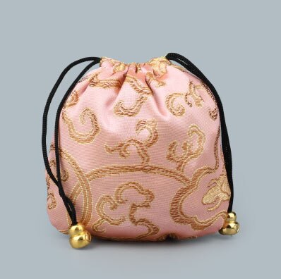 20Stck 11x11cm die Seide Tasche Kordel tasche Mischfarben Halskette Armbinde Perlen Taschen Schmuck Verpackung Weihnachten/ hochzeit Tasche: Rosa