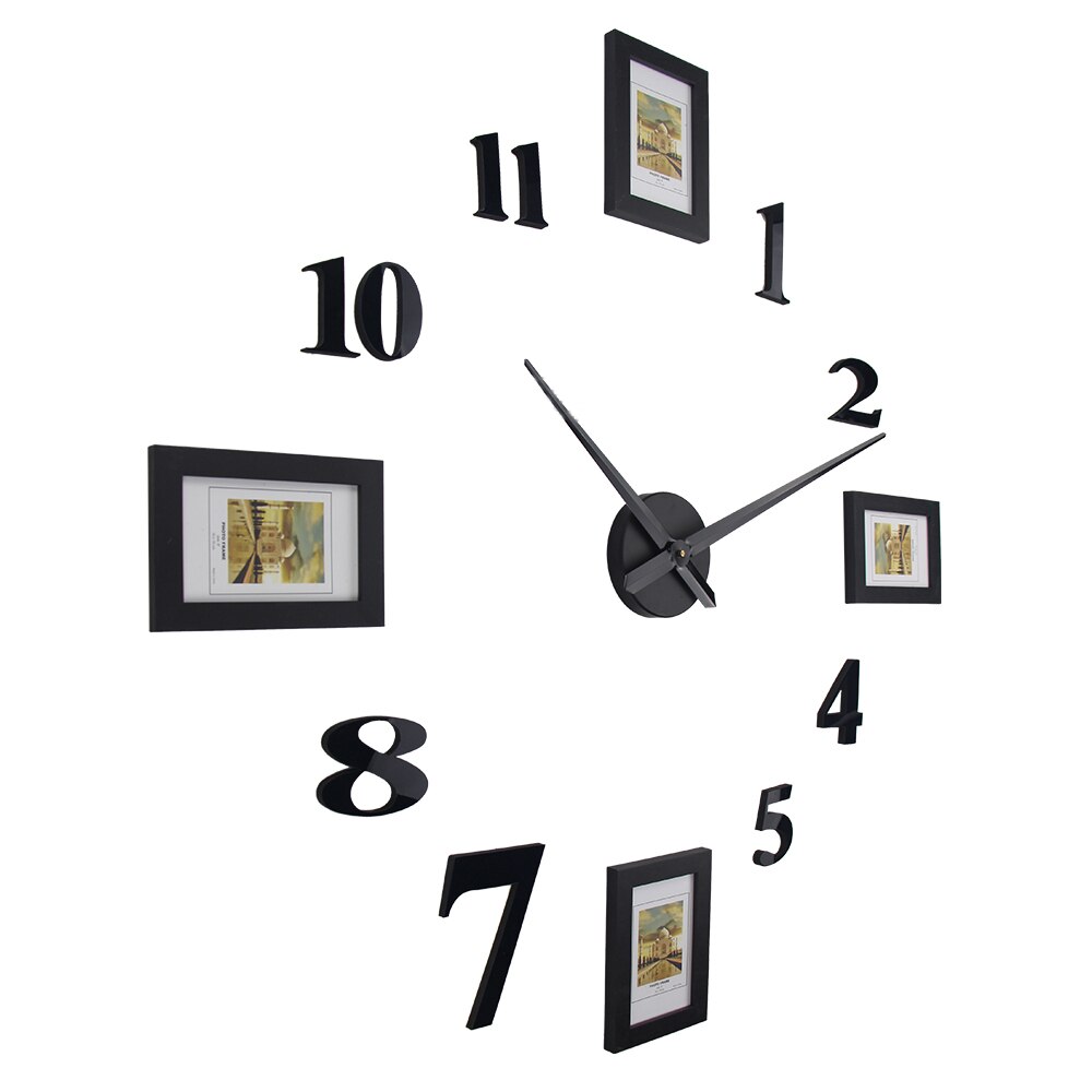 DIY Wall Clock 3D Photo Frame Wall Clocks Large Mute Watch Stickers for Home Decor Photo Frame Diy Wall Clock Watch
