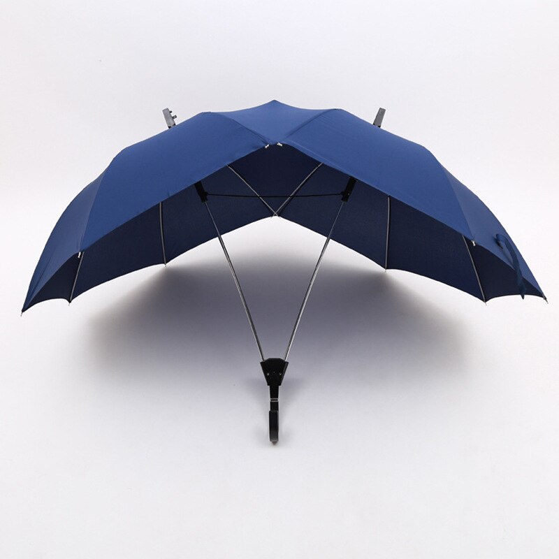 Double top double pole one-piece umbrella global personality foreign trade umbrella couple umbrella double pole: Blue