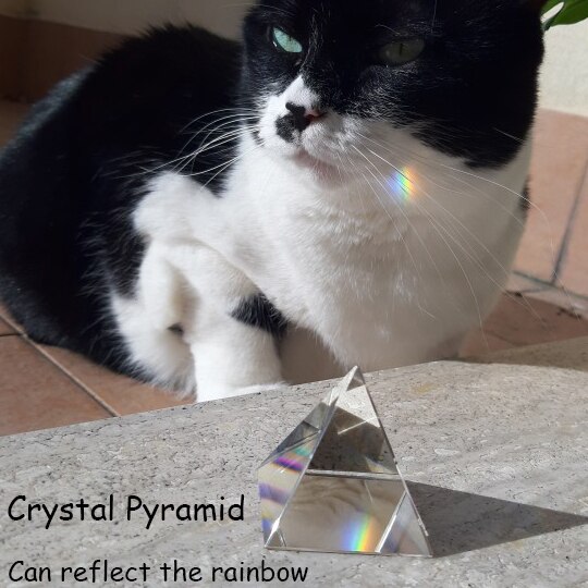 60Mm Crystal Piramide Regenboog Prisma Optische Glas Piramide Egyptische Crystal Glas Piramide Prisma Regenboog Wetenschap Ornamenten