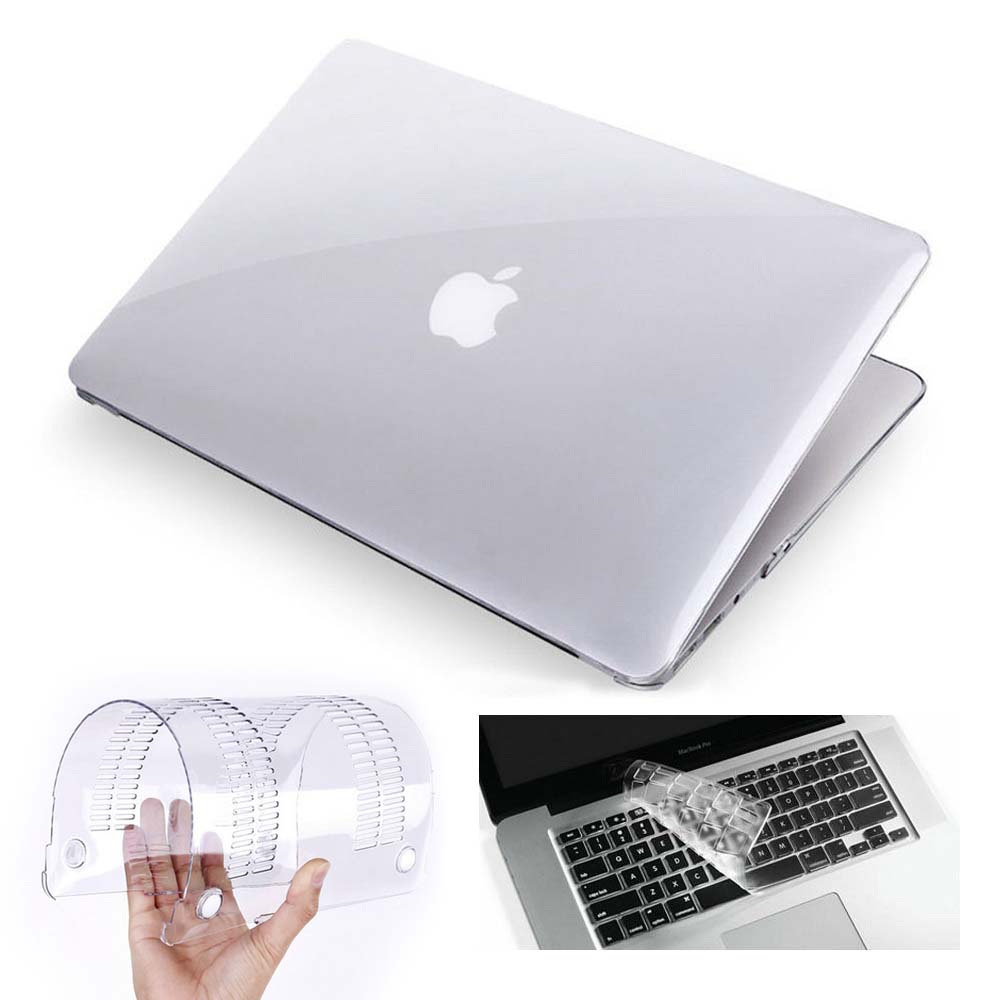 KK&LL For Apple MacBook Air Pro Retina 11 12 13 15 - Crystal Shell Laptop Protector case + Keyboard Cover: New Air 13 (A1932)