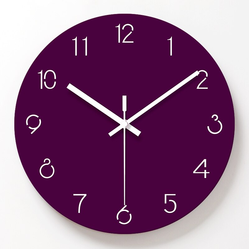 Mute Modern Large Wall Clock Silent Clocks for Home Kitchen Living Room Decor Battery Operated: H