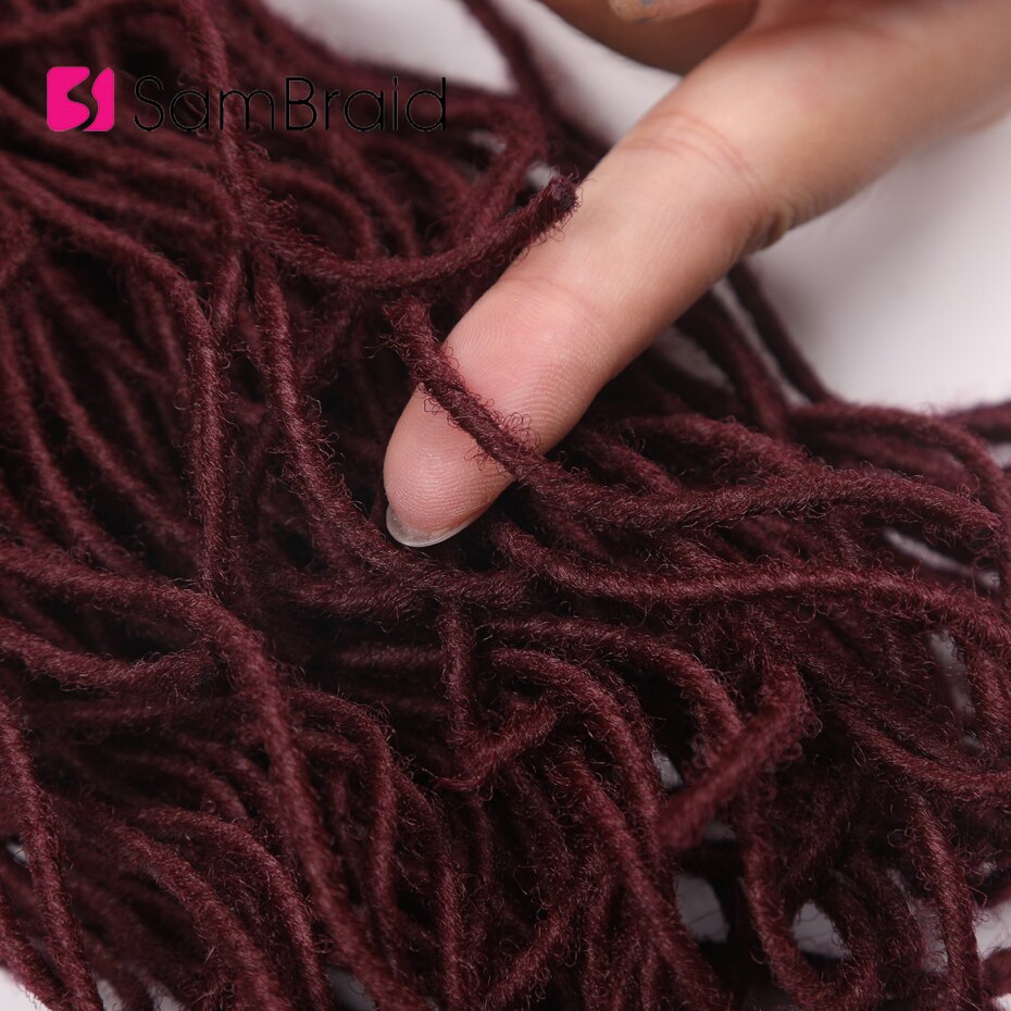 SAMBRAID Natural Faux Curly Locs Crochet Braids Curly Crochet Hair Extensions 20 Inch Soft Dreadlocks Hair Synthetic Hair