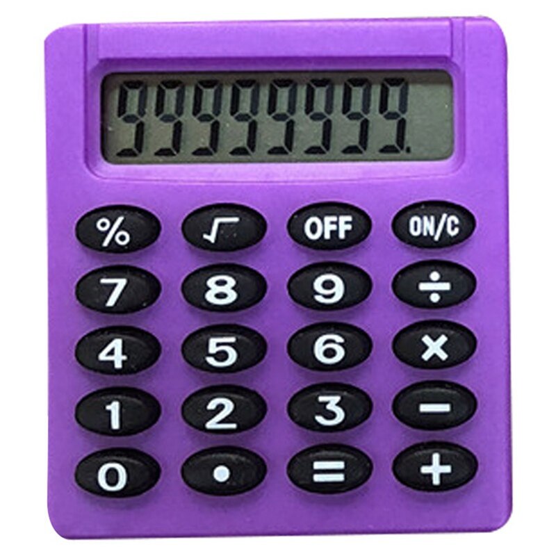 Tecknad mini-miniräknare 8 display siffror bärbar kakulator handhållen ficktyp myntbatterier miniräknare: Sid