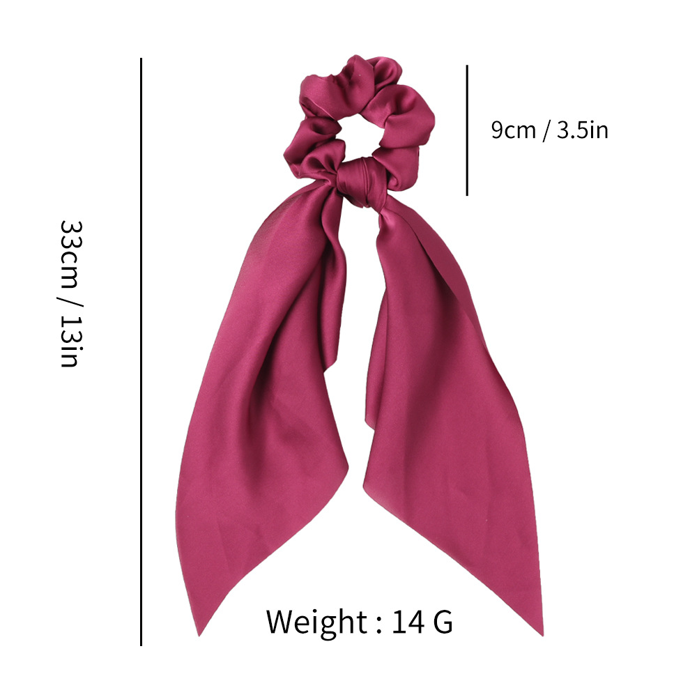 Chouchou Vintage en Satin Léopard pour Femme, Long Ruban, Bandes artificiel astiques Solides, Queue de Cheval, Écharpe pour Cheveux, Vêtements de Sauna