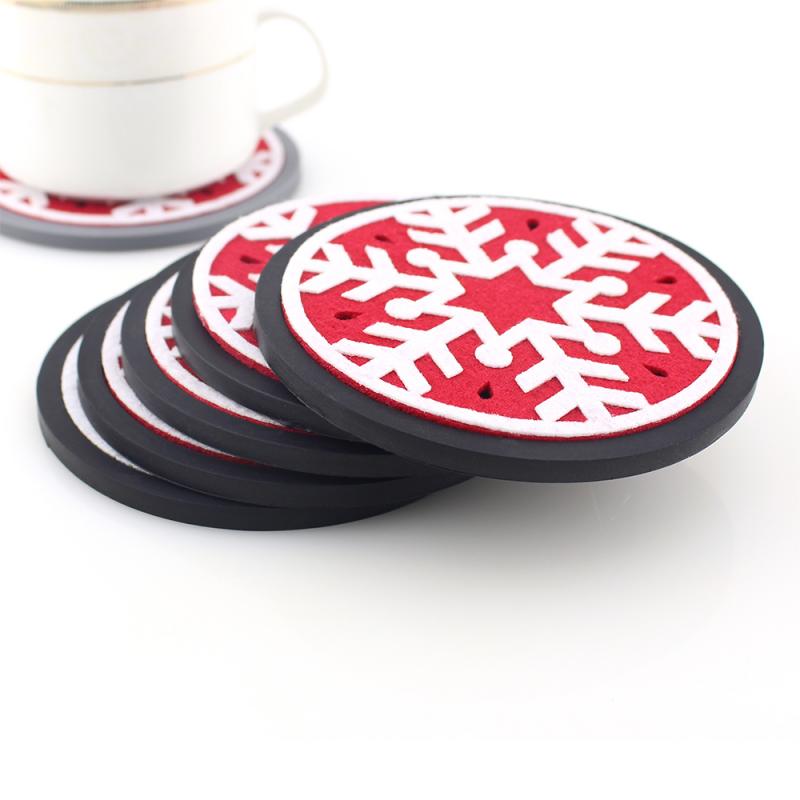 2 Stuks Sneeuwvlok Siliconen Kom Drinken Coffee Cup Pad Onderzetters Placemats Anti Pad Antislip Eettafel tafel Matten Keuken