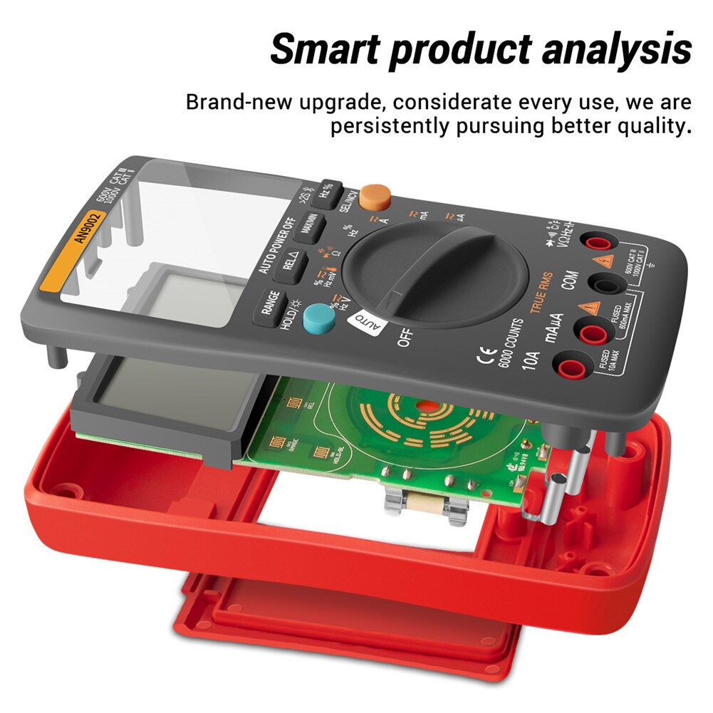 AN9002 Auto-Range Tester Home Bluetooth Digital Multimeter APP True Rms 6000 Counts Current Voltage Smart Tool