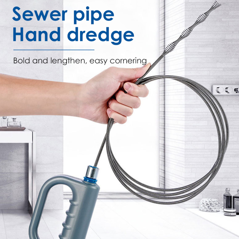 10M 5M 3M Drain Unblocker Flexible Rod Auger Snake Rod Kitchen Toilet Sewer Blockage Cleaner Hair Clogging Pipe Dredger
