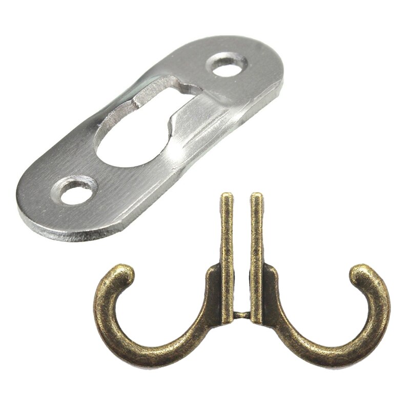 20 Pcs 44Mm Metal Keyhole Hanger Fasteners Picture Photo Painting Fasteners & 30Pcs Vintage Bronze Wall Mounted Single Hook Hang