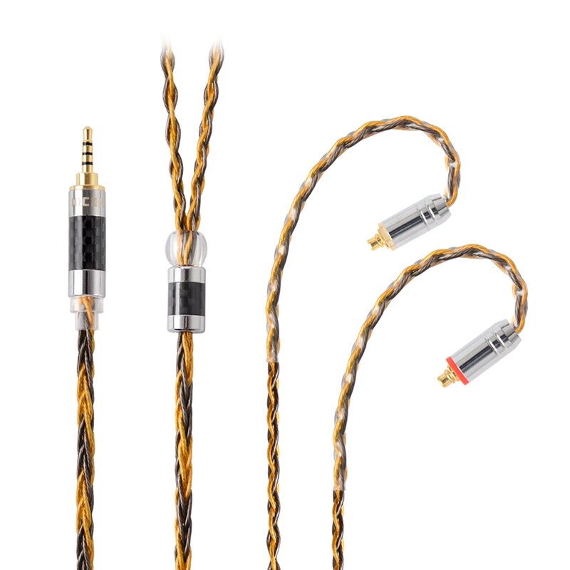 NICEHCK C8-1 8 núcleo plateado y cobre Cable de auriculares mezclado 3,5/2,5/4,4mm MMCX/NX7 Pro/QDC/0,78mm 2Pin para DB3 ST-10s: 2.5mm With MMCX