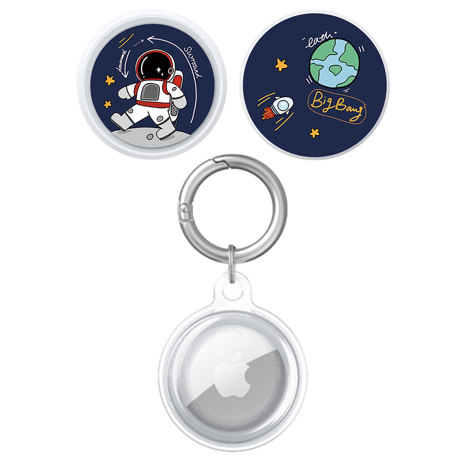 Tpu-schutzhülle für airtag-tracker, ultradünne hülle, anti-verlust- und anti-kratz-zubehör für airtag-tracker, astronauten-aufkleber: Default Title