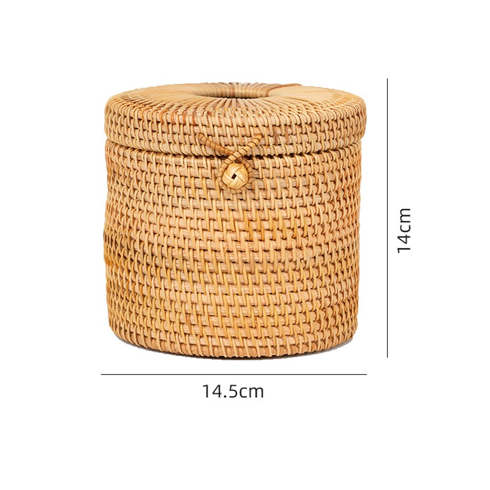 Handmade Rattan Tissue Box Home Drawer Box Vine Roll Holder Toilet Paper Cover Dispenser Desk Storage Box Tissue Case Organizer