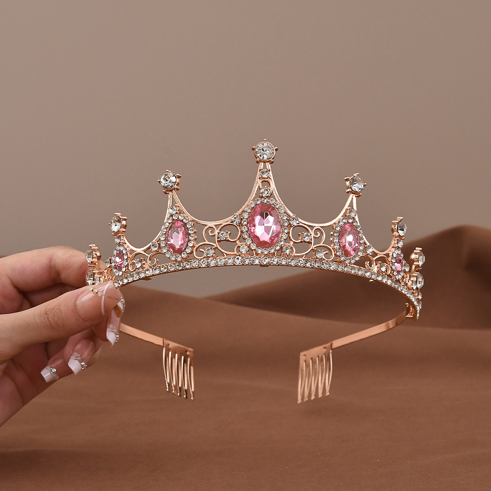 Coronas y Tiaras de cristal de princesa Reina, Tiara de corona barroca Vintage para mujer, desfile de novia, diadema para graduación, accesorios para el cabello de boda