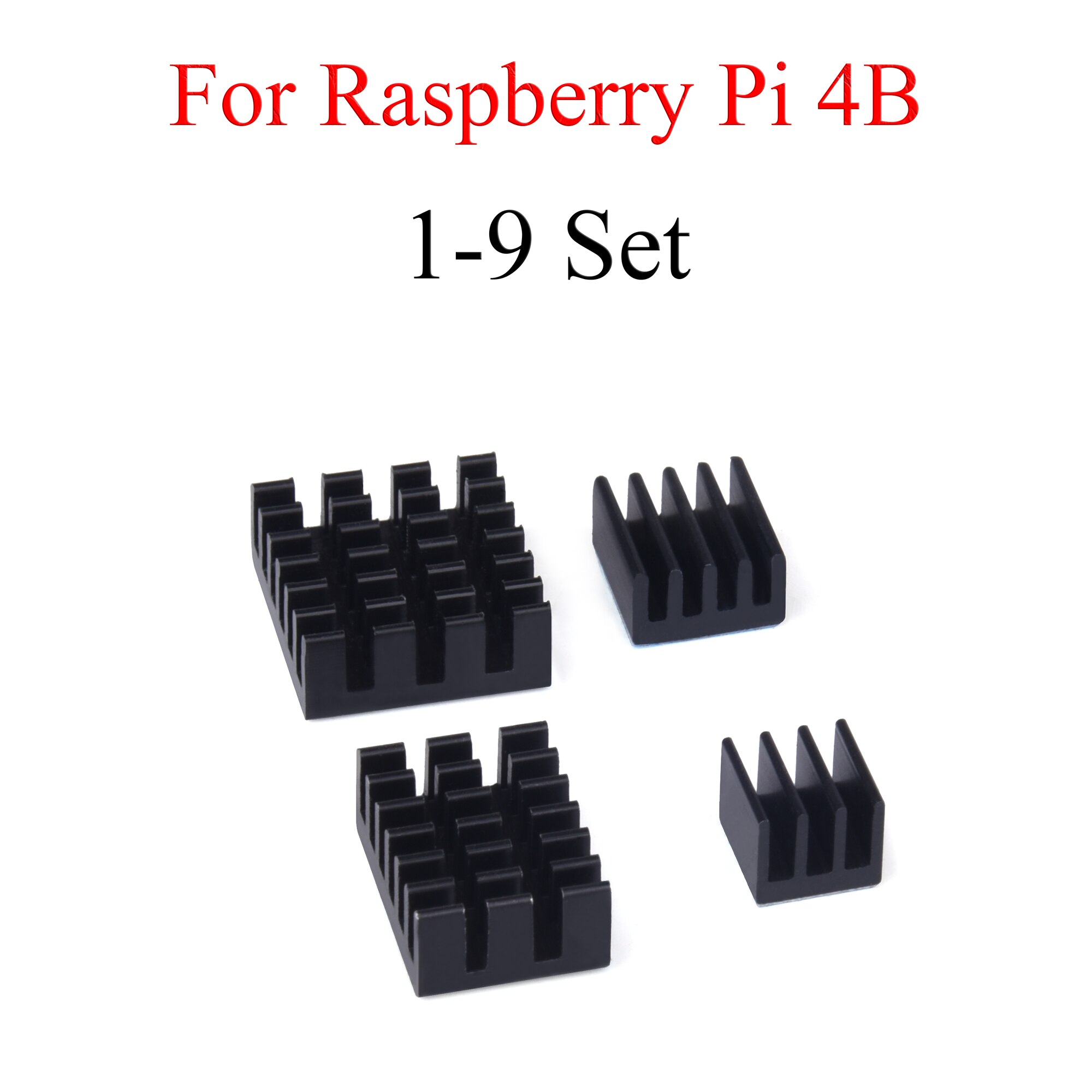 Disipador de calor de aluminio, Kit de radiador para Raspberry Pi 4 Modelo B, negro, 1-9 unidades