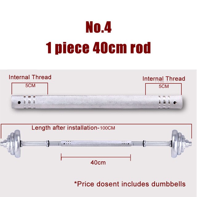 Dumbbells Connecting Rod Bar Barbell Connector Fit 2.3- 2.5cm Fitness Home Weightlifting Equipment Muscle Body Building Exercise: 40cm