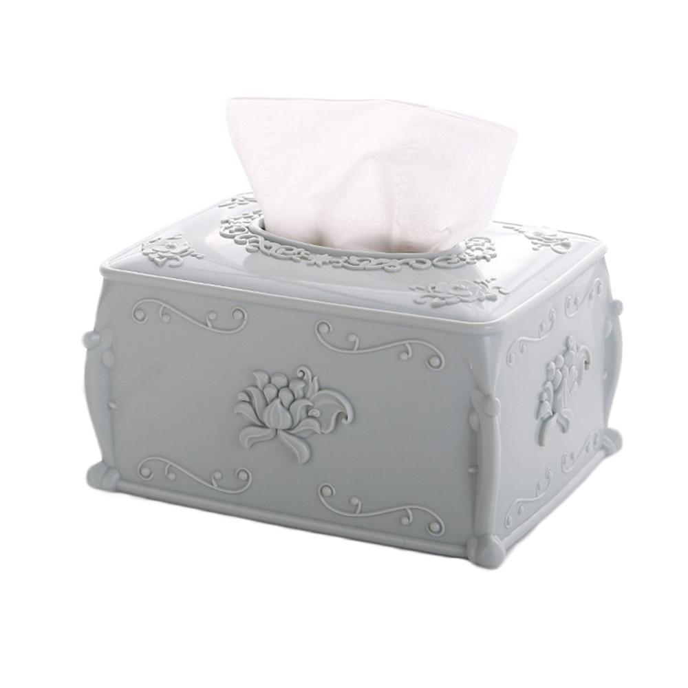 Plastic Tissue Box Case Holder Flower Shape Tissue Storage Cases Tissue Boxes Tissue Case Box Container Table Decoration: Blue