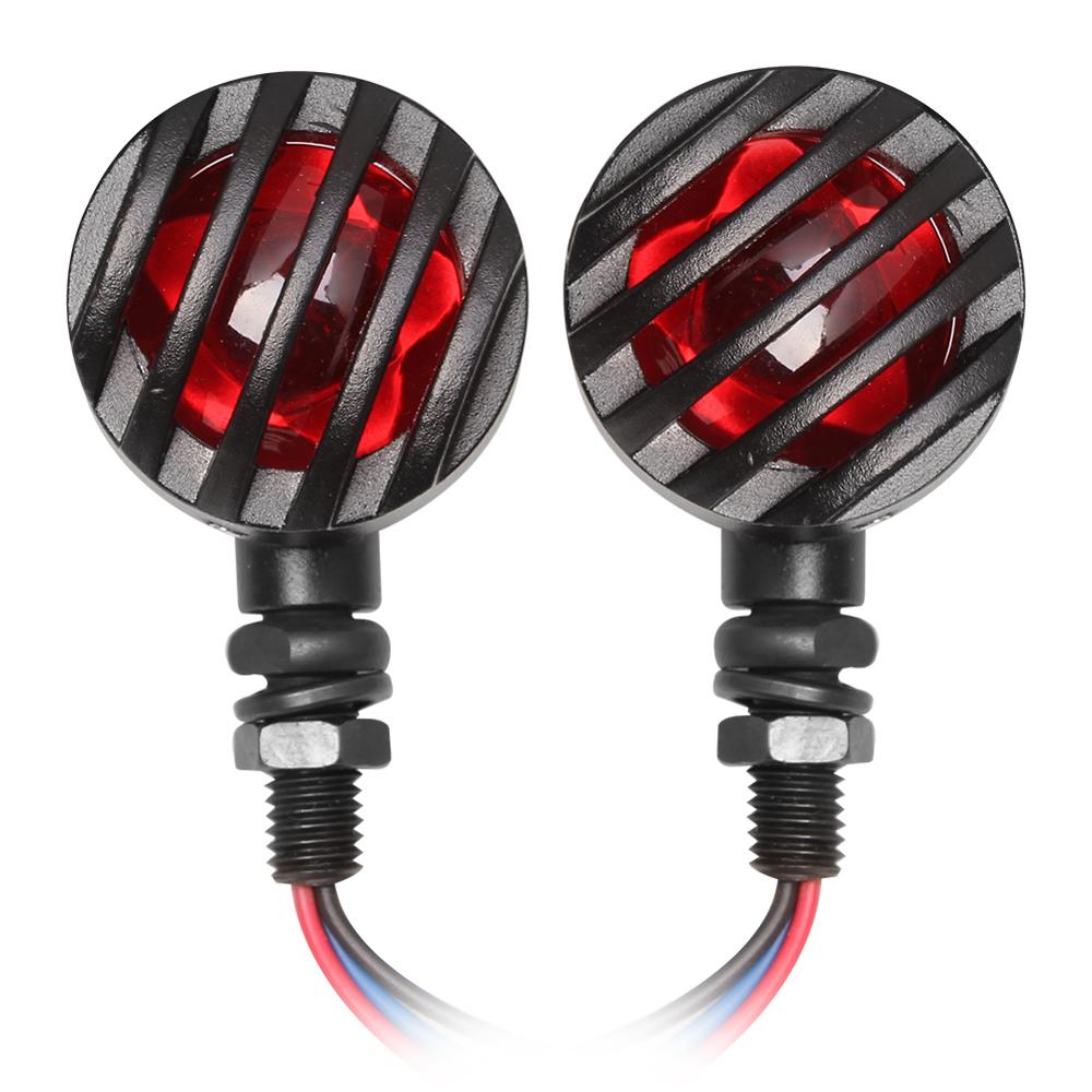 Black Universal Cafe Racer Bobber Motorcycle Turn Signals Indicator Lights Amber 3 Wire