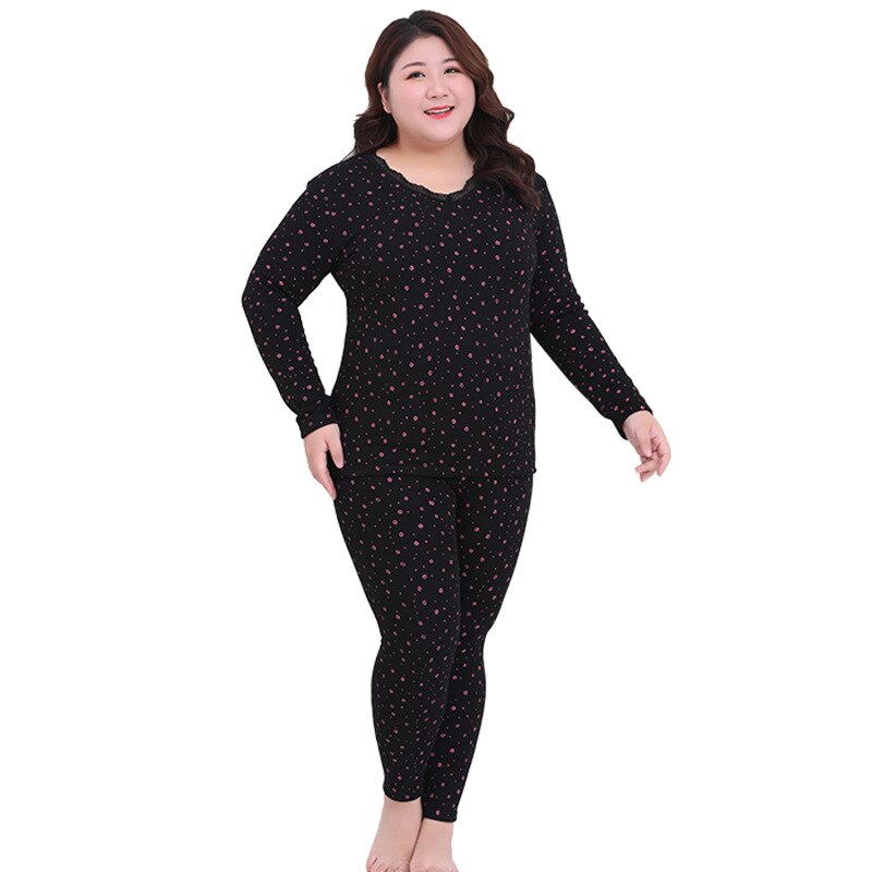 Termounderkläder #39 damer dam vinterset plus size toppar och byxor tvådelade hemmadräkter varma långkalsonger damformade set